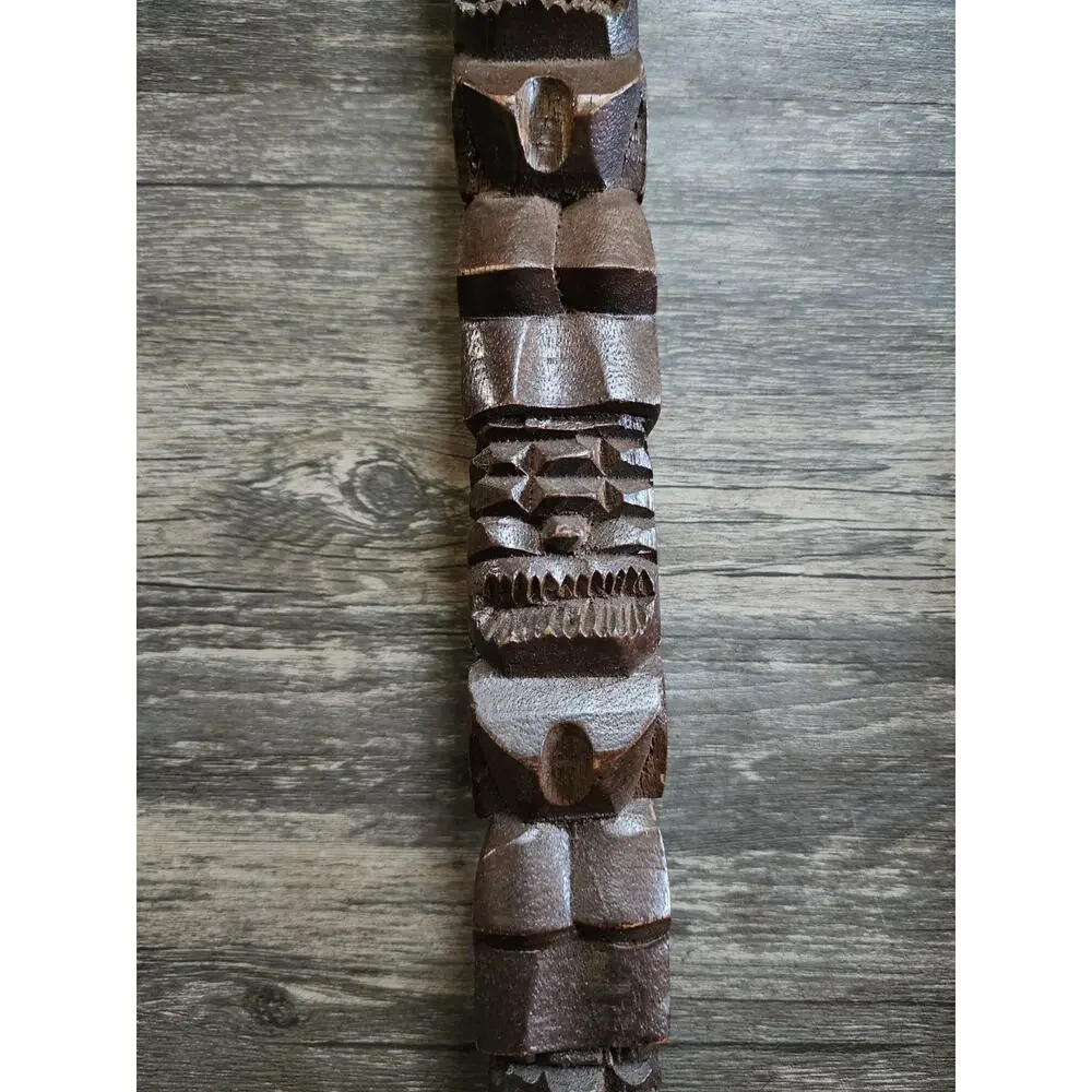Vintage Mid Century Large Wooden Totem Pole Fork & Spoon Wall Kitchen Decor 28